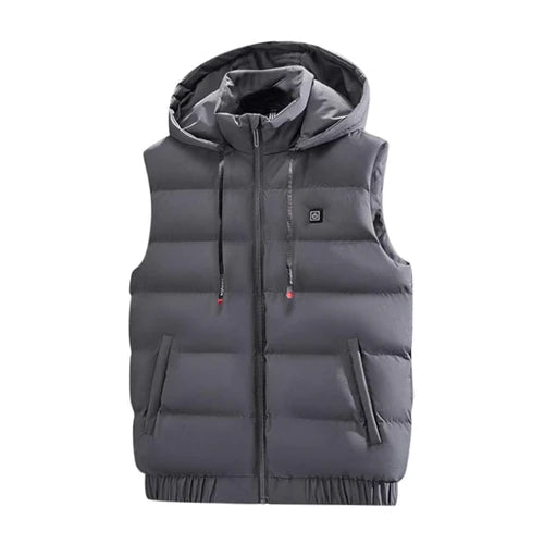 Gilet chauffant capuche gris
